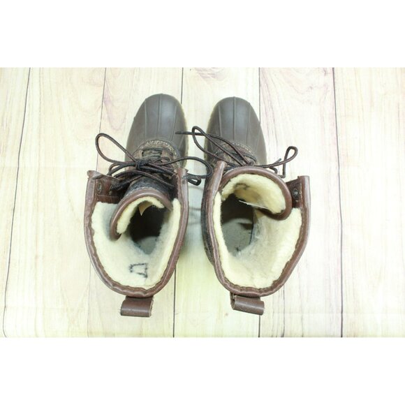 LL Bean 10" Classic Plaid Shearling Lined Winter Duck Boots Lace Up Size 7 M - Picture 7 of 11